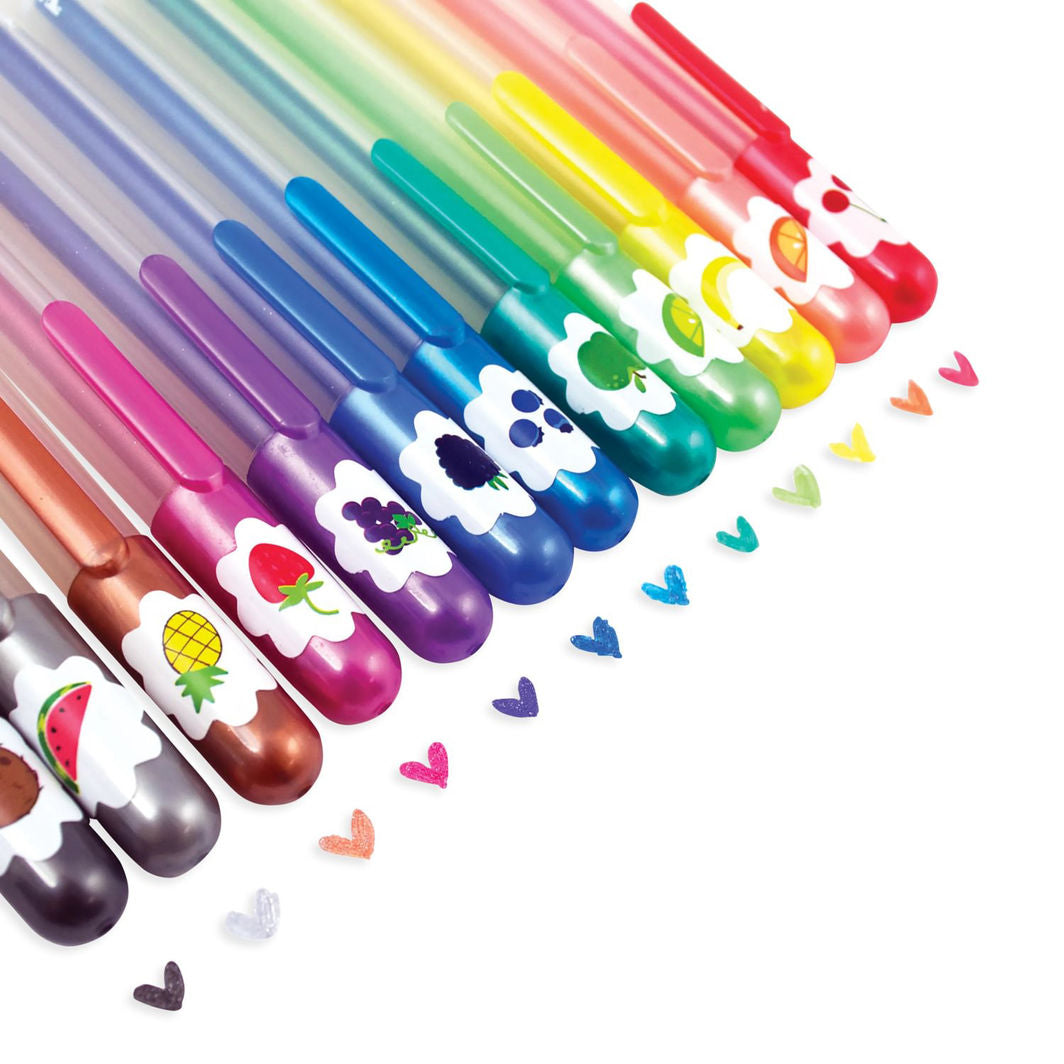 Ooly Gelpenner med duft, 12 stk, Yummy Yummy Glitter