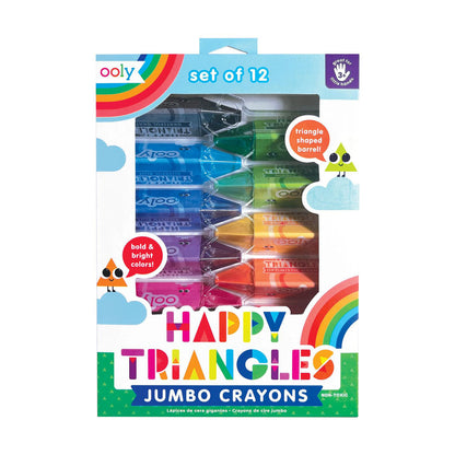 Ooly Jumbo fargekritt 12 stk - Happy Triangles