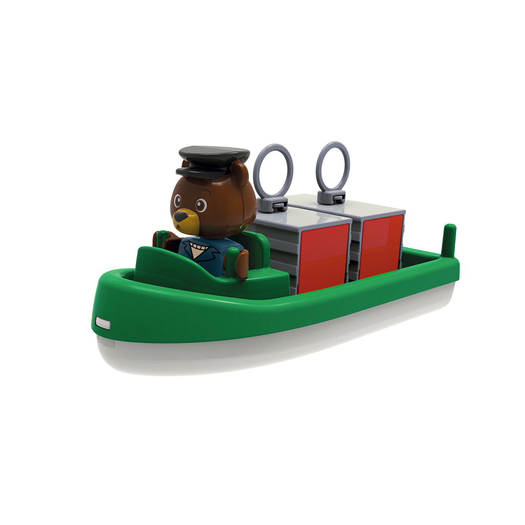 Aquaplay kanalsystem tilbehør, 2 containerskip m/figurer