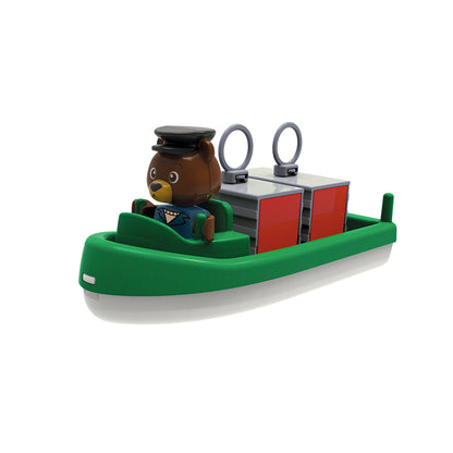 Aquaplay kanalsystem tilbehør, 2 containerskip m/figurer