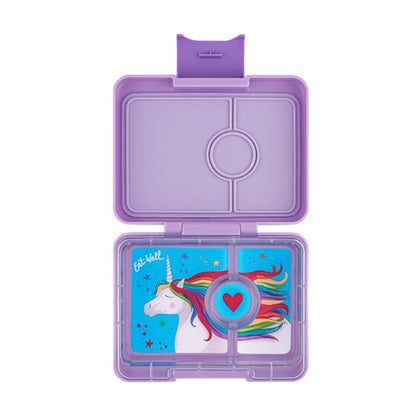 Yumbox matboks m. 3 rom, Snack - Lavande Purple/unicorn