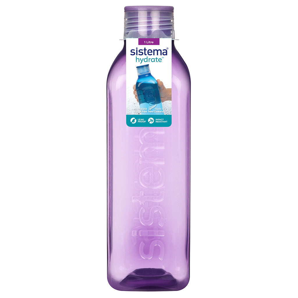 Sistema drikkeflaske, Square bottle, 1 L - Misty purple