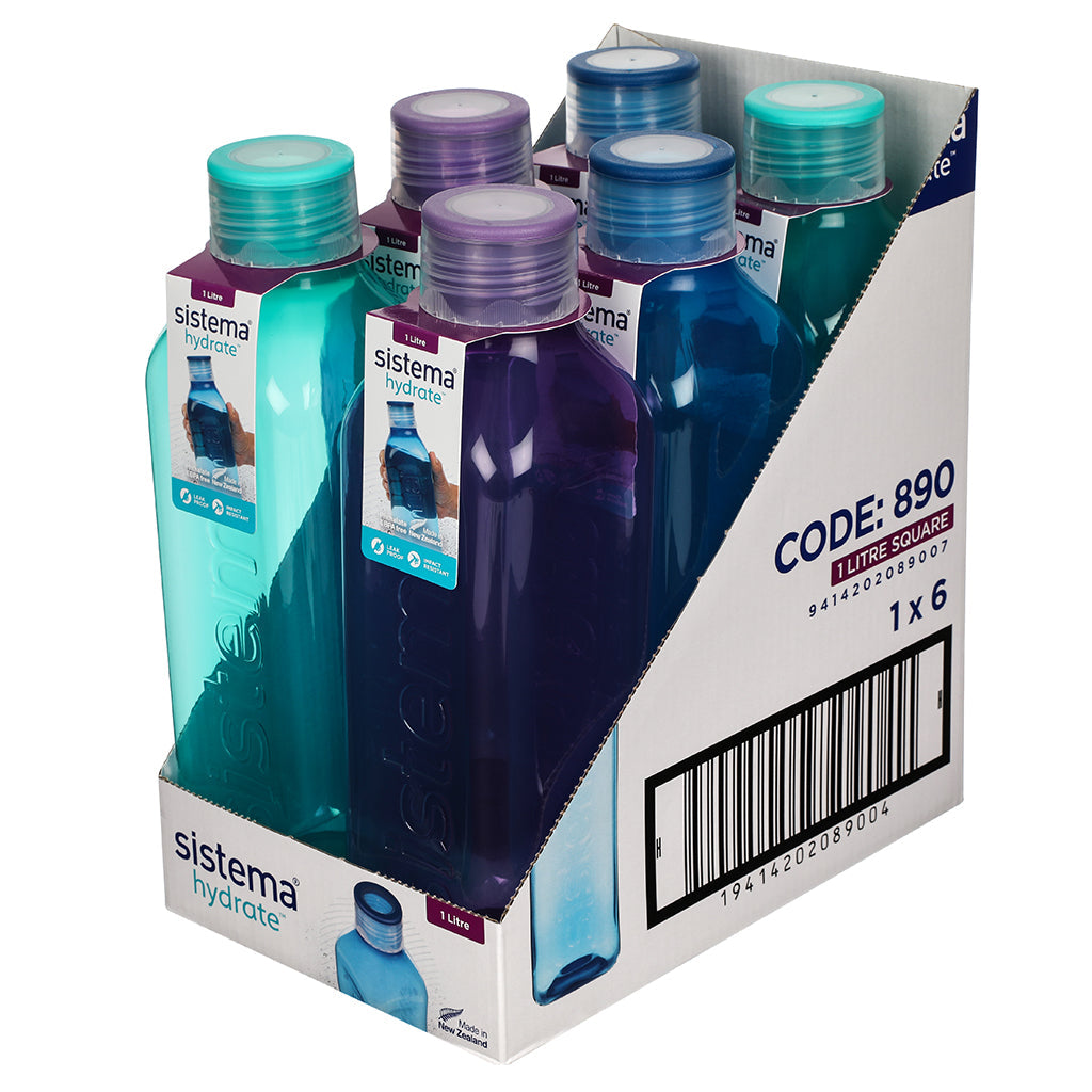 Sistema drikkeflaske, Square bottle, 1 L - Misty purple