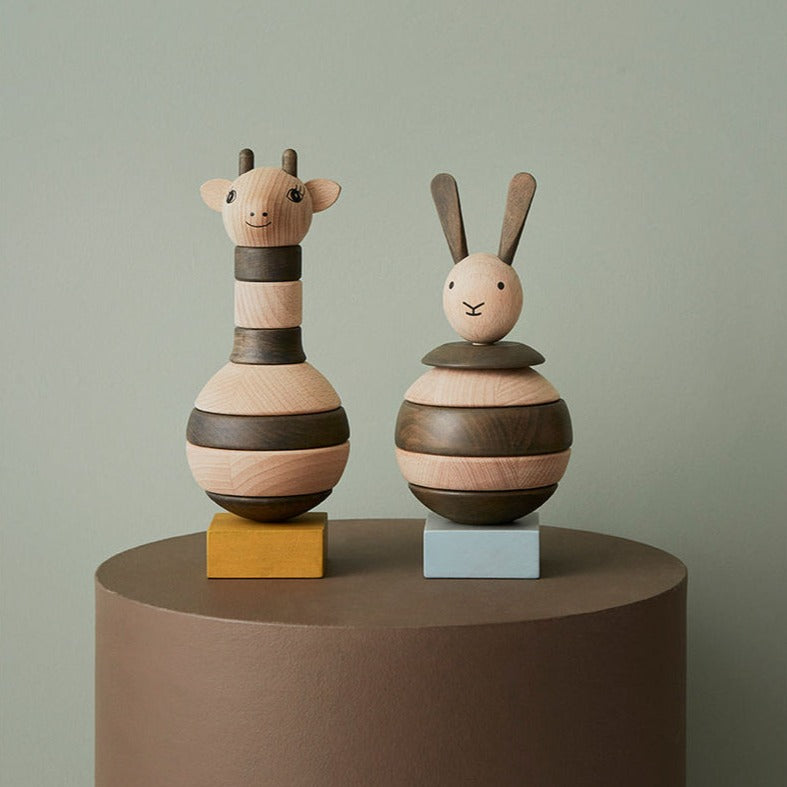 OYOY Babyleketøy, Stabletårne i tre - Nature/Dark