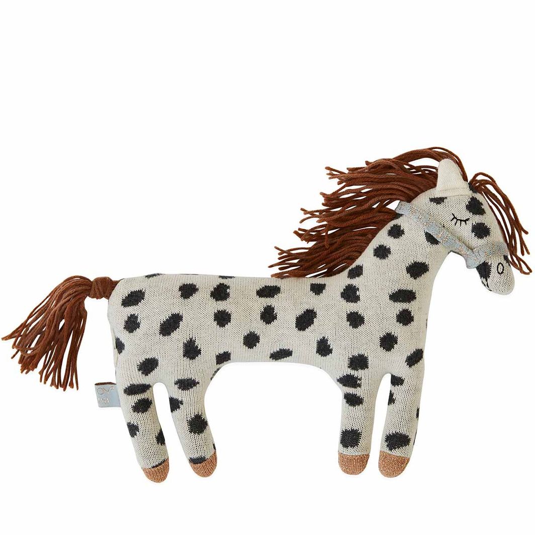 OYOY tøjdyr, Lille Pelle Pony - Råhvid / Sort