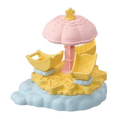 Sylvanian Families Baby Stjernekarrusel med pink tag og baby panda
