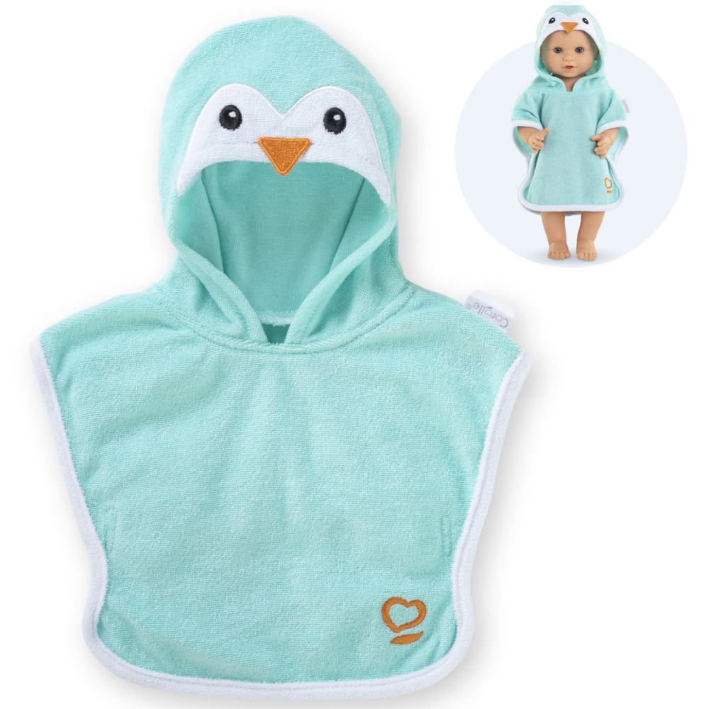 Corolle dukkeklær, badeponcho med pingvin - 36 cm
