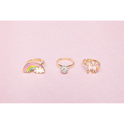 Great Pretenders 3 fingerringer, Unicorn rainbow