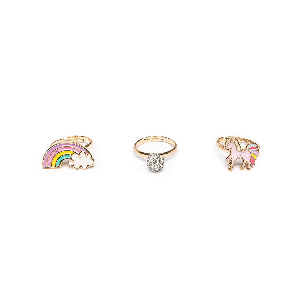 Great Pretenders 3 fingerringe, Unicorn rainbow
