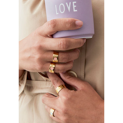 Design Letters Love ring, guld – Nude – str. 50-56