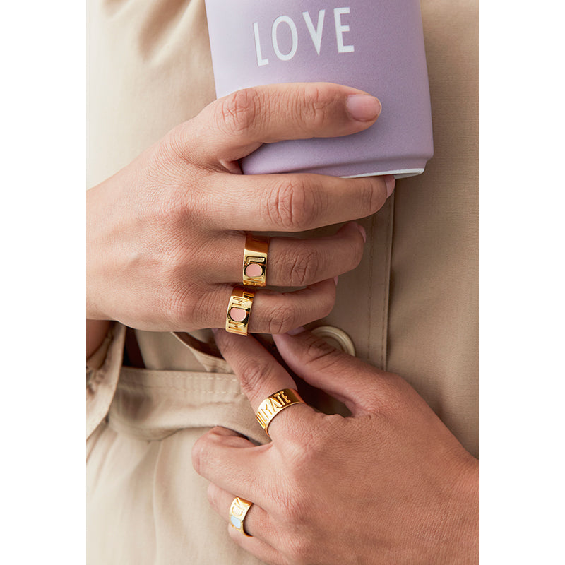 Design Letters Love ring, guld – Nude – str. 50-56