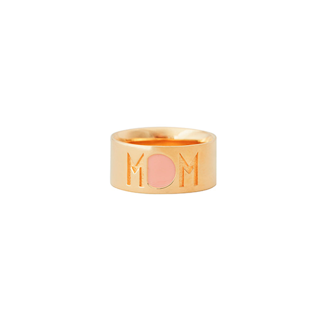 Design Letters Mom ring i guld og nude