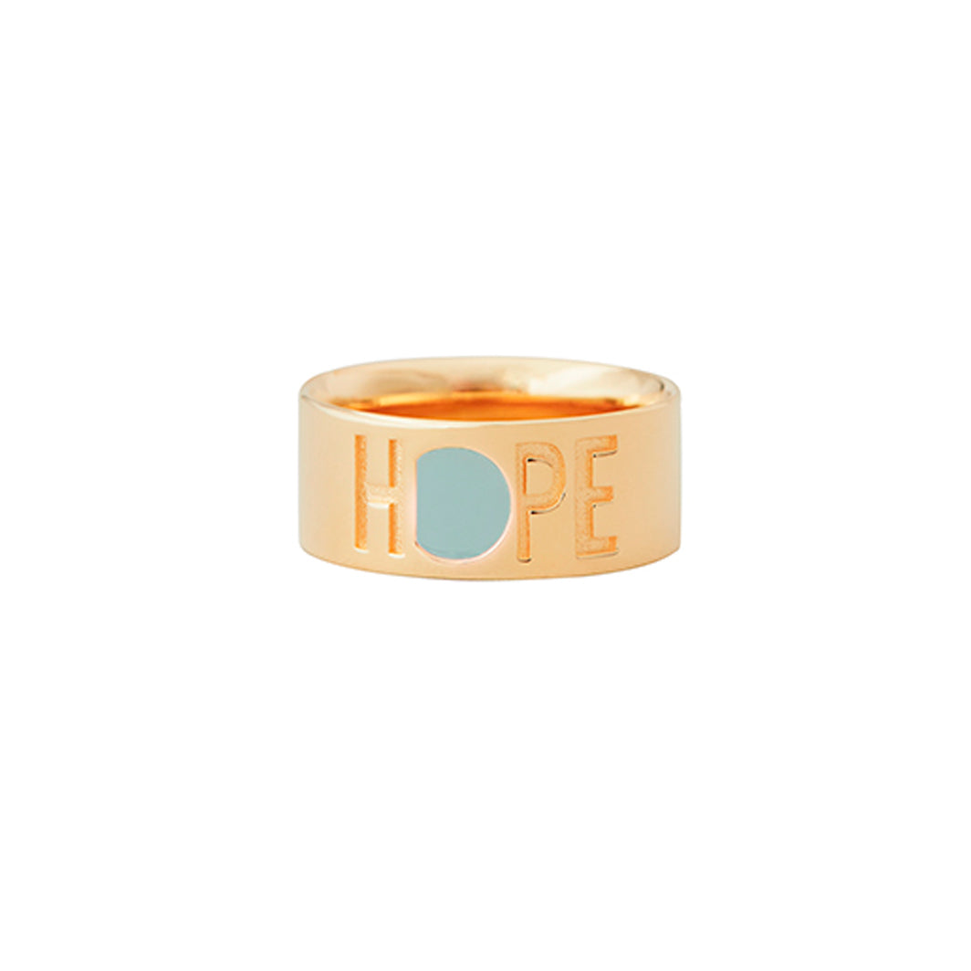 Design Letters Hope ring, gull - Soft green - str. 50-56