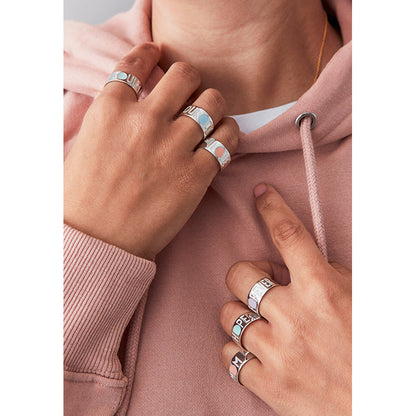 Design Letters Mom ring, sølv - Nude - str. 50-56