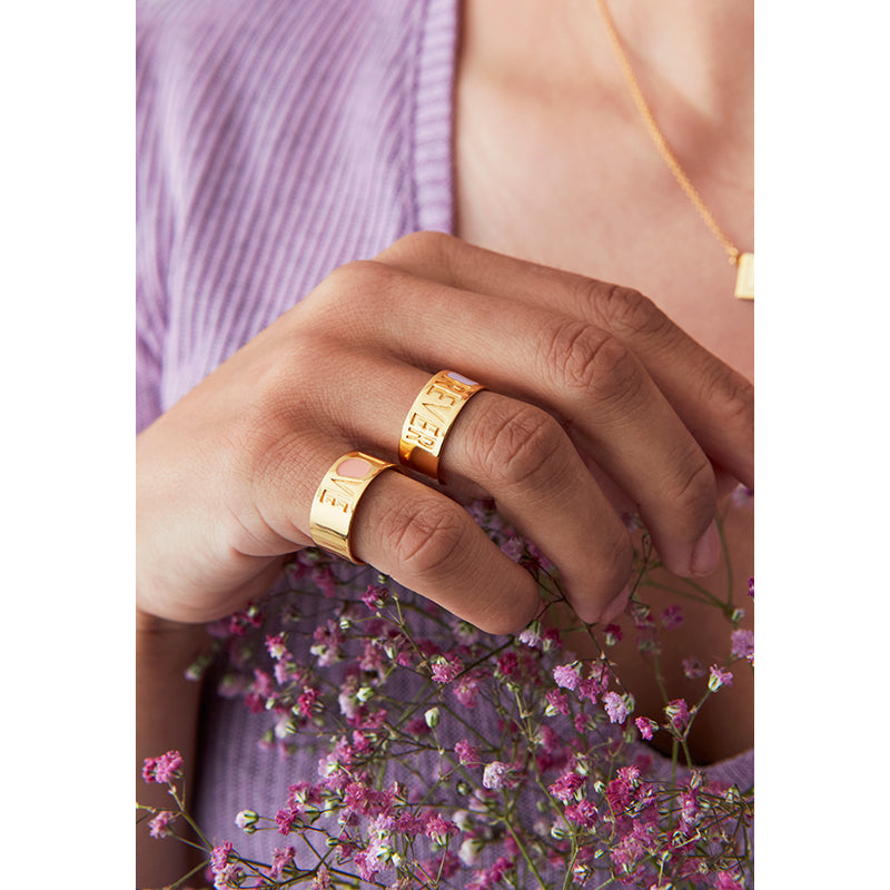 Design Letters Hope ring, gull - Soft green - str. 50-56