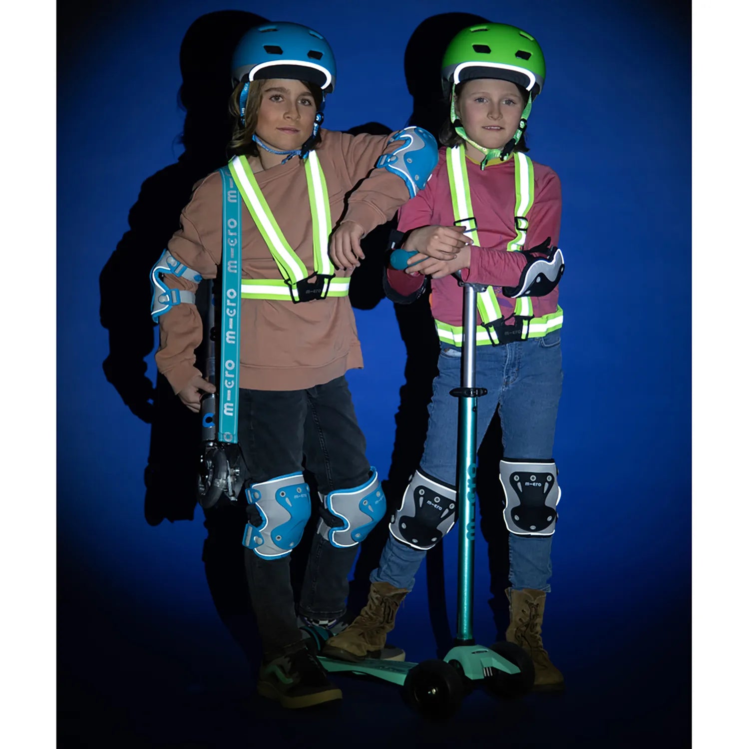 Micro - Kné- og Albuebeskyttere - Reflective Black - Str. S eller M