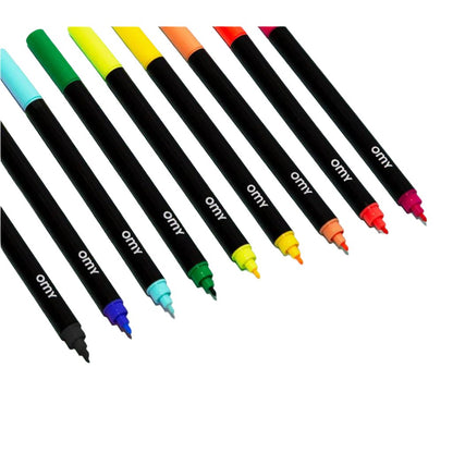 Omy tusjer, Boks med 100 dobbelttuppede tusjer