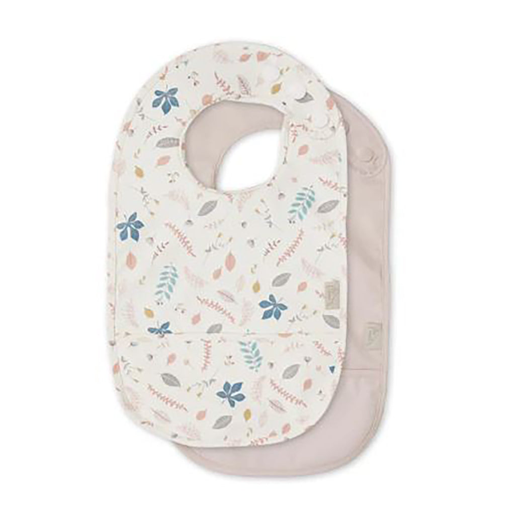 Cam Cam smekke med lomme, 2-pakk - Pressed leaves Rose/Dusty Rose