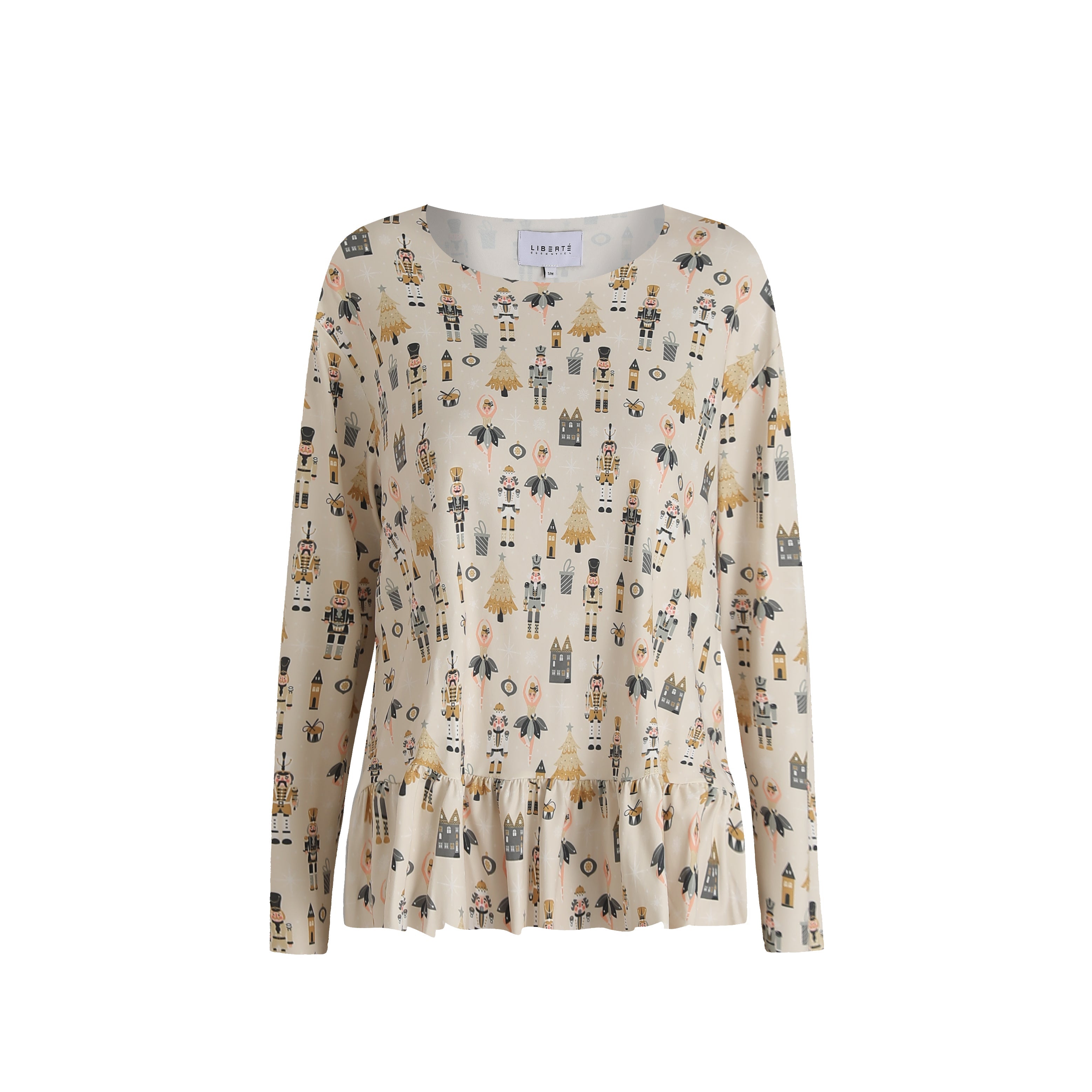 Liberté Ami, Alma Ls Frill T Shirt - Nutcracker Creme