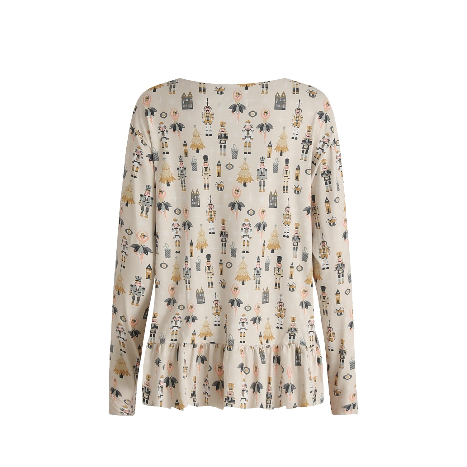 Liberté Ami, Alma Ls Frill T Shirt - Nutcracker Creme