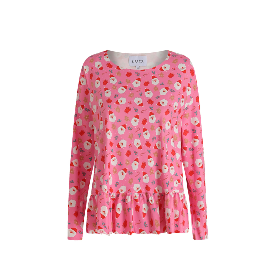 Liberté Ami, Alma Ls Frill T Shirt - Santa Pink