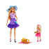 Barbie og Chelsea dukker picnic sæt på hvid baggrund