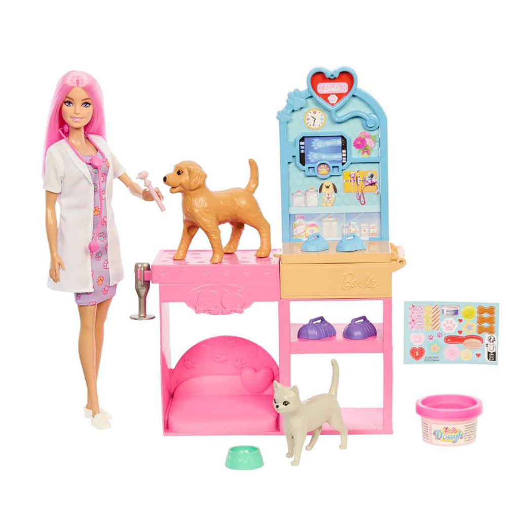 Barbie Veterinær i klinikk med dyr inkludert