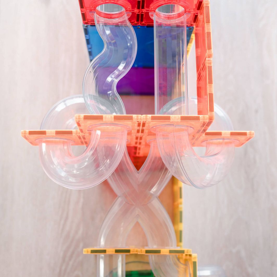 Connetix Ball Run Expansion Pack, utvidelsessett 66 deler - rainbow