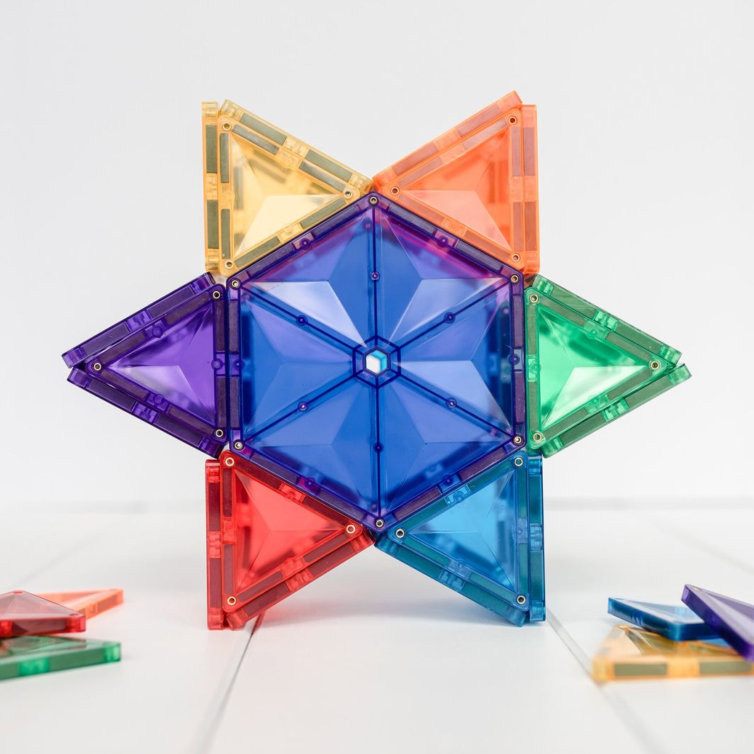 Connetix Geometry Pack, Magnetisk byggesett med 30 deler - Rainbow