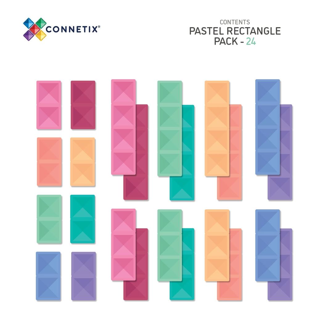 Connetix Ractangle Pack - magnetsett 24 deler - pastell