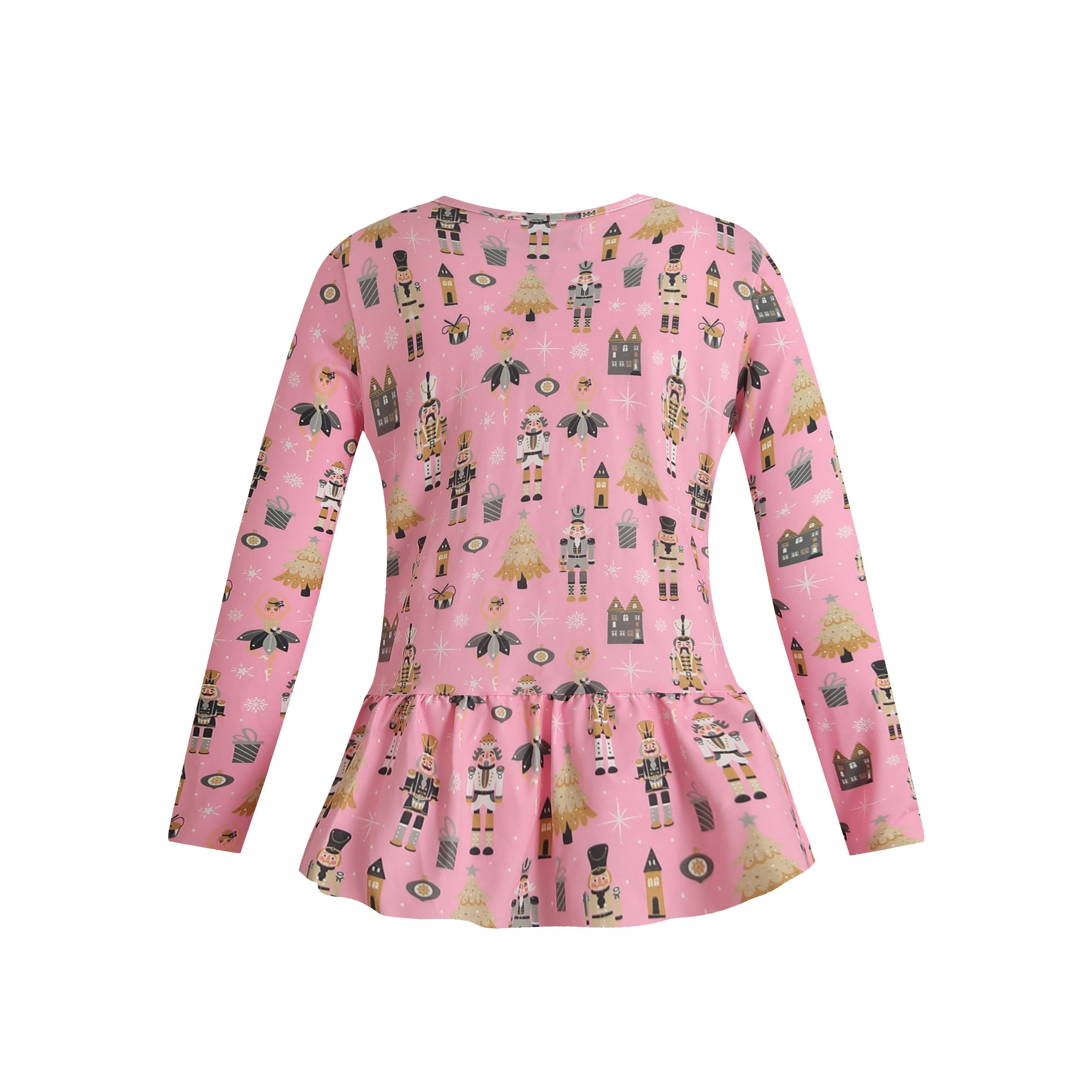 Liberté, Alma Ls Frill Tshirt (Kids) - Nutcracker Bubblegum
