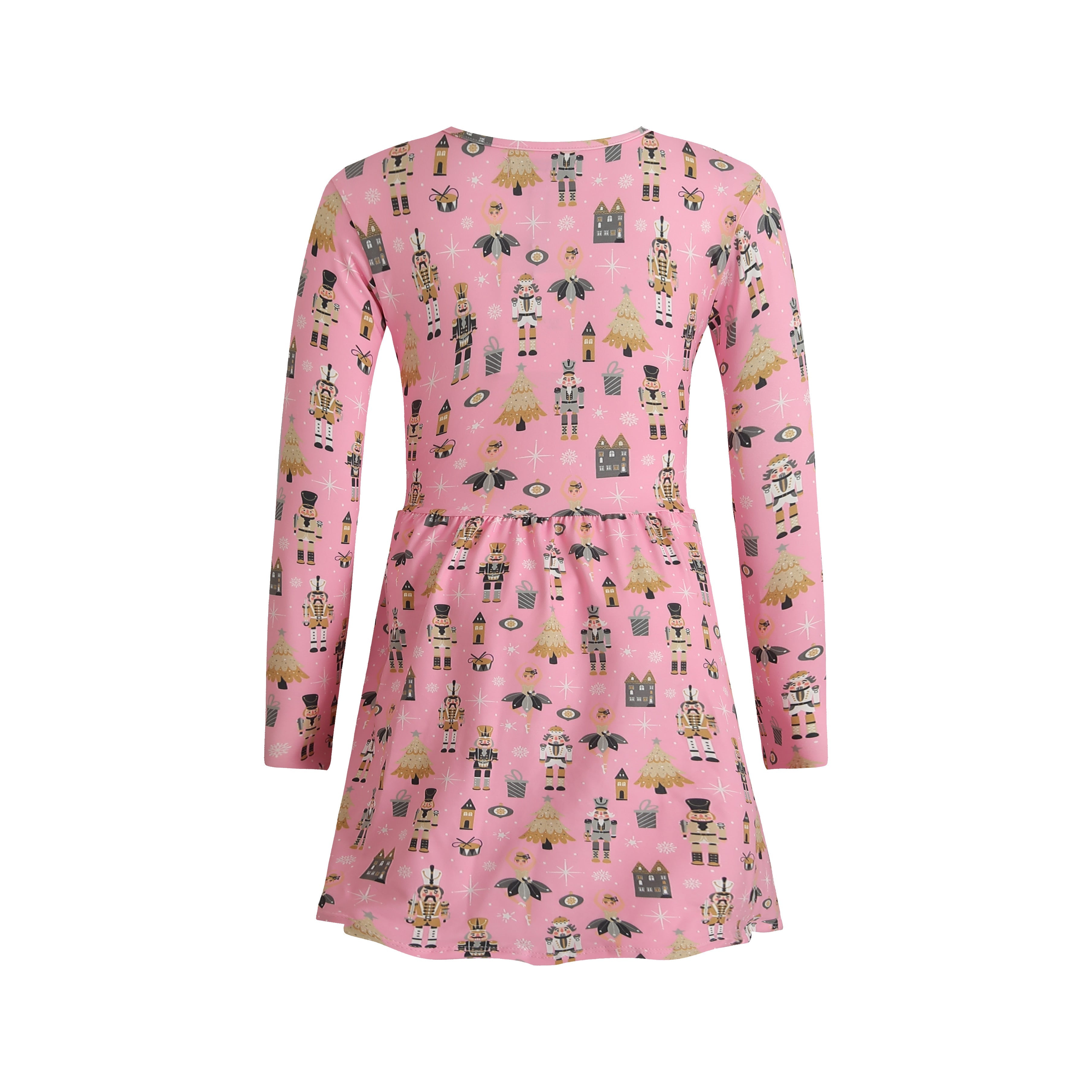 Liberté, Alma Ls Babydoll Dress (Kids) - Nutcracker Bubblegum