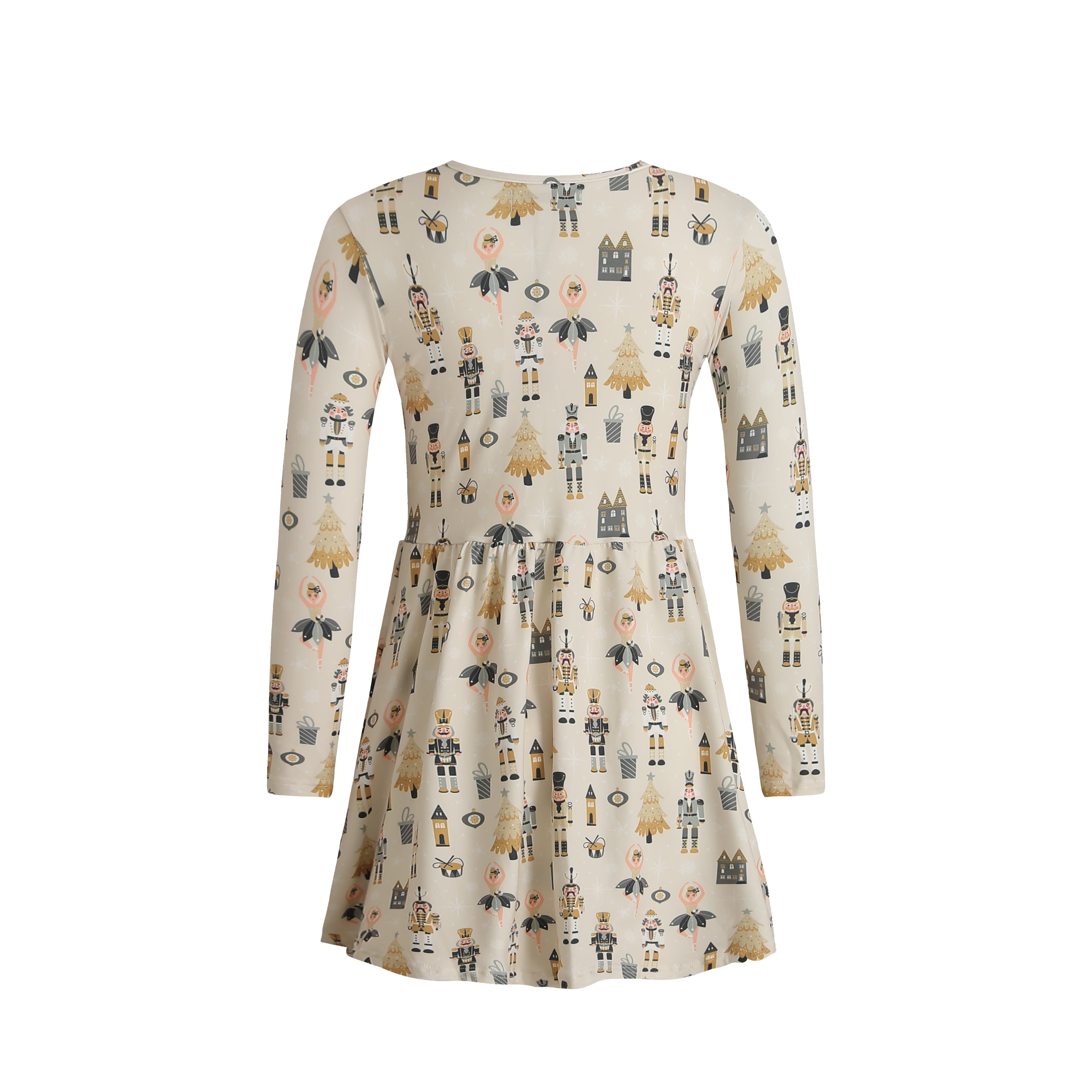 Liberté Ami, Alma Ls Babydoll Dress (Kids) - Nutcracker Creme