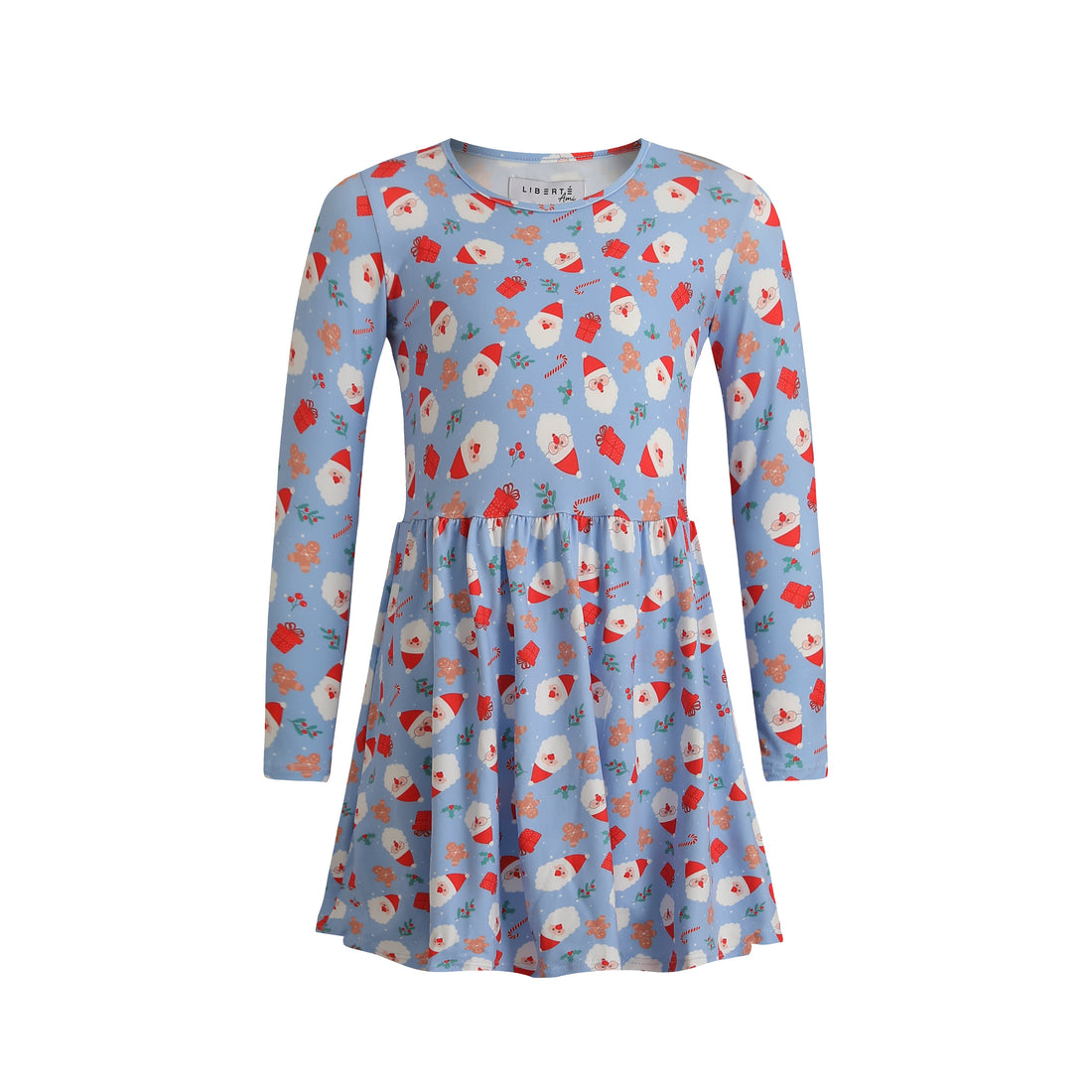 Liberté Ami, Alma Ls Babydoll Dress (Kids) - Santa Skyblue