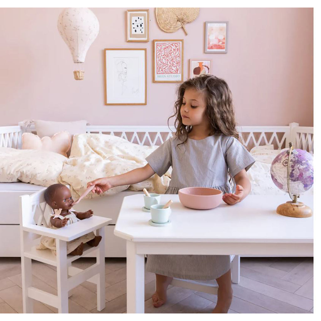 Cam Cam dukketilbehør, Harlequin høy stol - Hvit