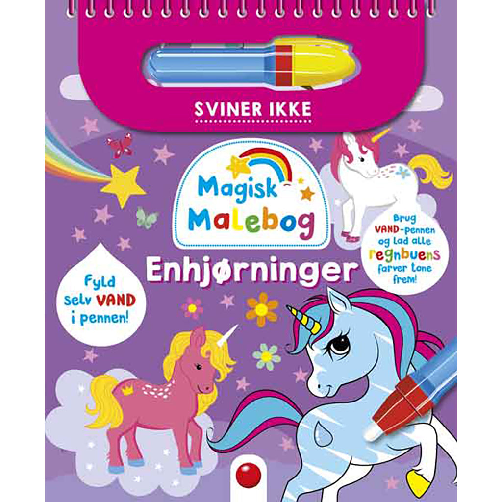 Forlaget Bolden, Magisk malebok, mal med vann - Enhjørninger