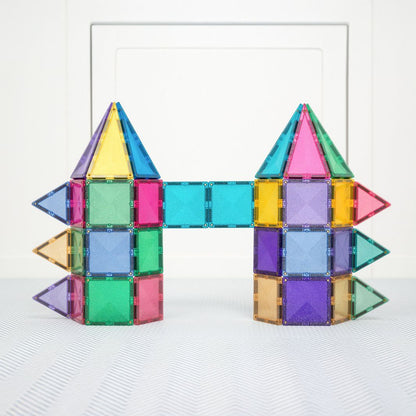 Connetix Glitter Castle Pack, Magnetisk Byggesett med 48 Deler