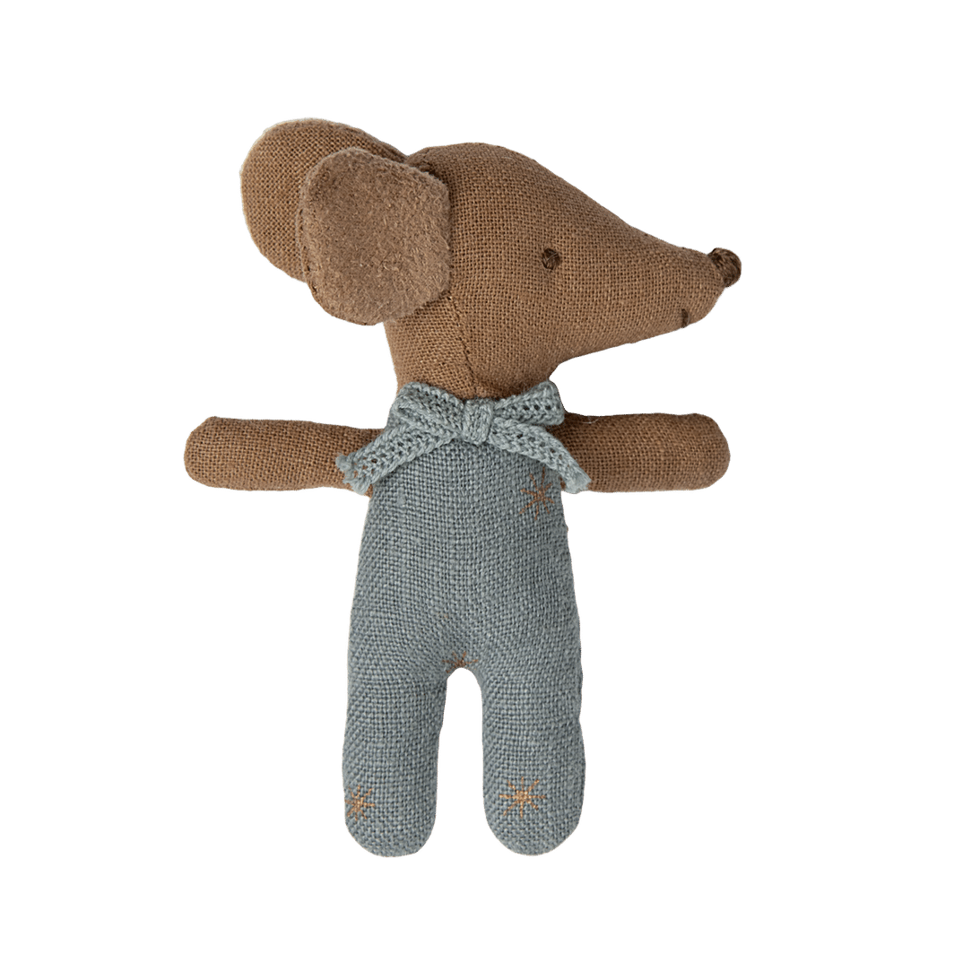 Maileg Sovende/våken babymus i fyrstikkeske - Blå