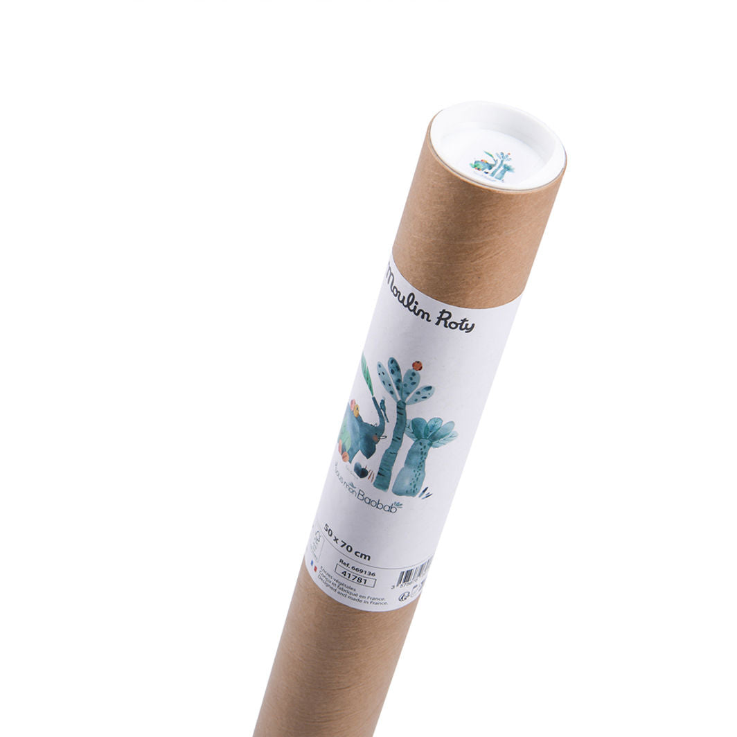 Moulin Roty Plakat, Elefant 50x70 cm - Sous mon Baobab