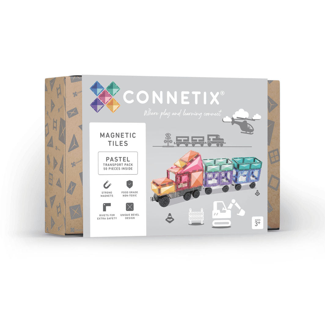 CONNETIX Connetix Transport Pack - magnetsett 50 deler - pastel