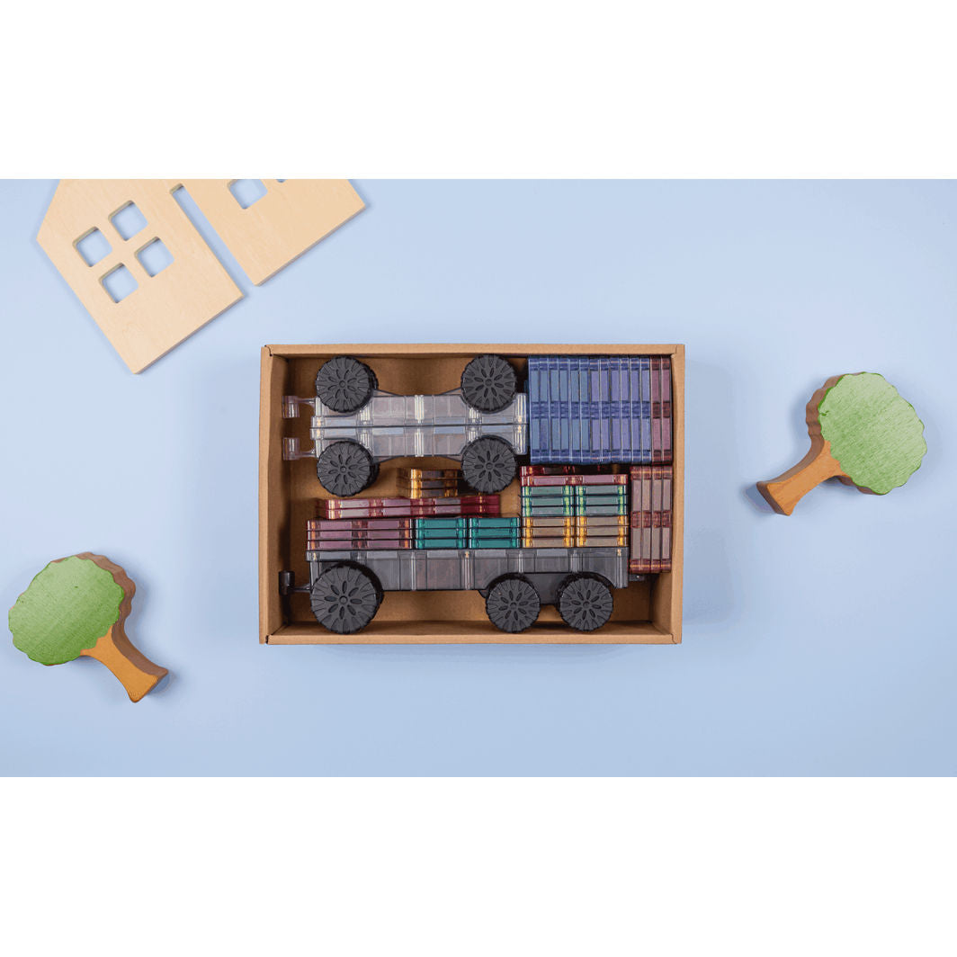 Connetix Transport Pack, Magnetisk byggesett med 50 deler - Pastell