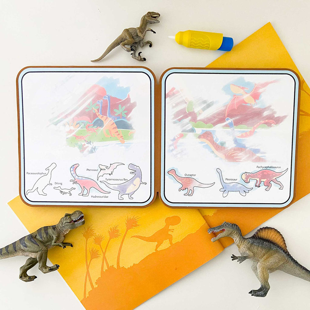 mierEdu, Mal med vann malebok - Dinosaurer