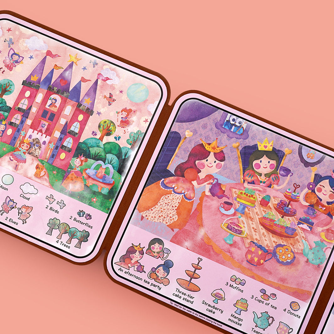 mierEdu, Mal med vand malebok - Prinsesse