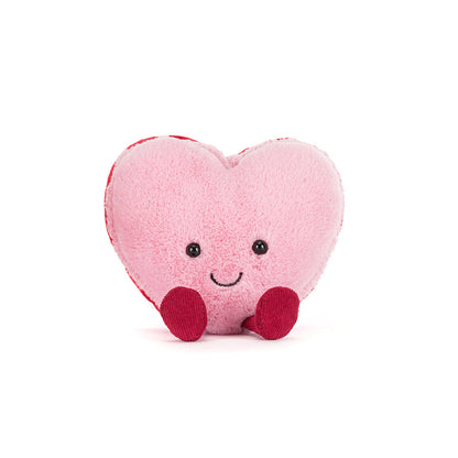 Jellycat bamse, Amuseables Arlette Heart Macaron, rosa – 13 cm