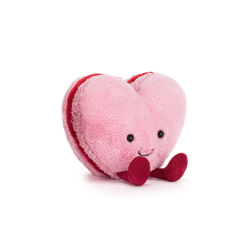 Jellycat bamse, Amuseables Arlette Heart Macaron, rosa – 13 cm