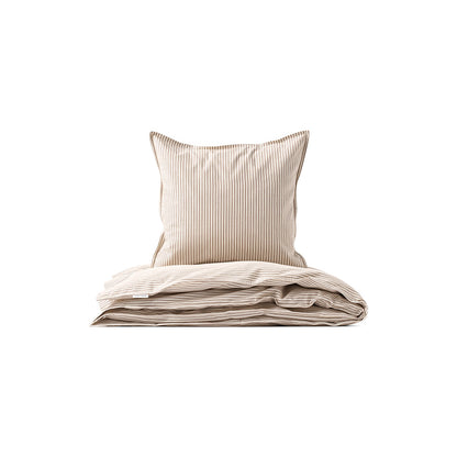 Studio Feder voksensengetøj, økologisk percale - Brown beach stripe