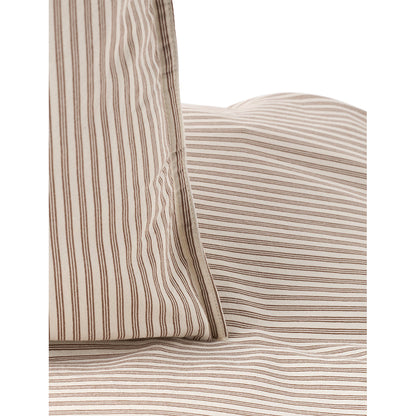 Studio Feder voksensengetøy, økologisk percale - Brown beach stripe