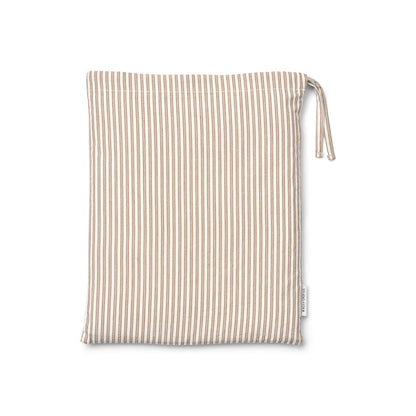 Studio Feder voksensengetøy, økologisk percale - Brown beach stripe