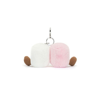 Jellycat jul, Amuseables nøkkelring med marshmallows - 9 cm