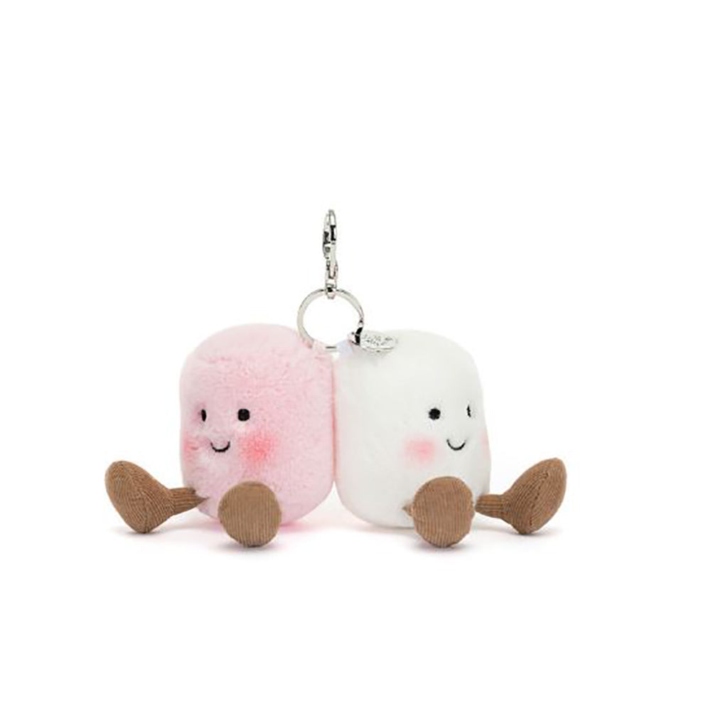 Jellycat jul, Amuseables nøkkelring med marshmallows - 9 cm